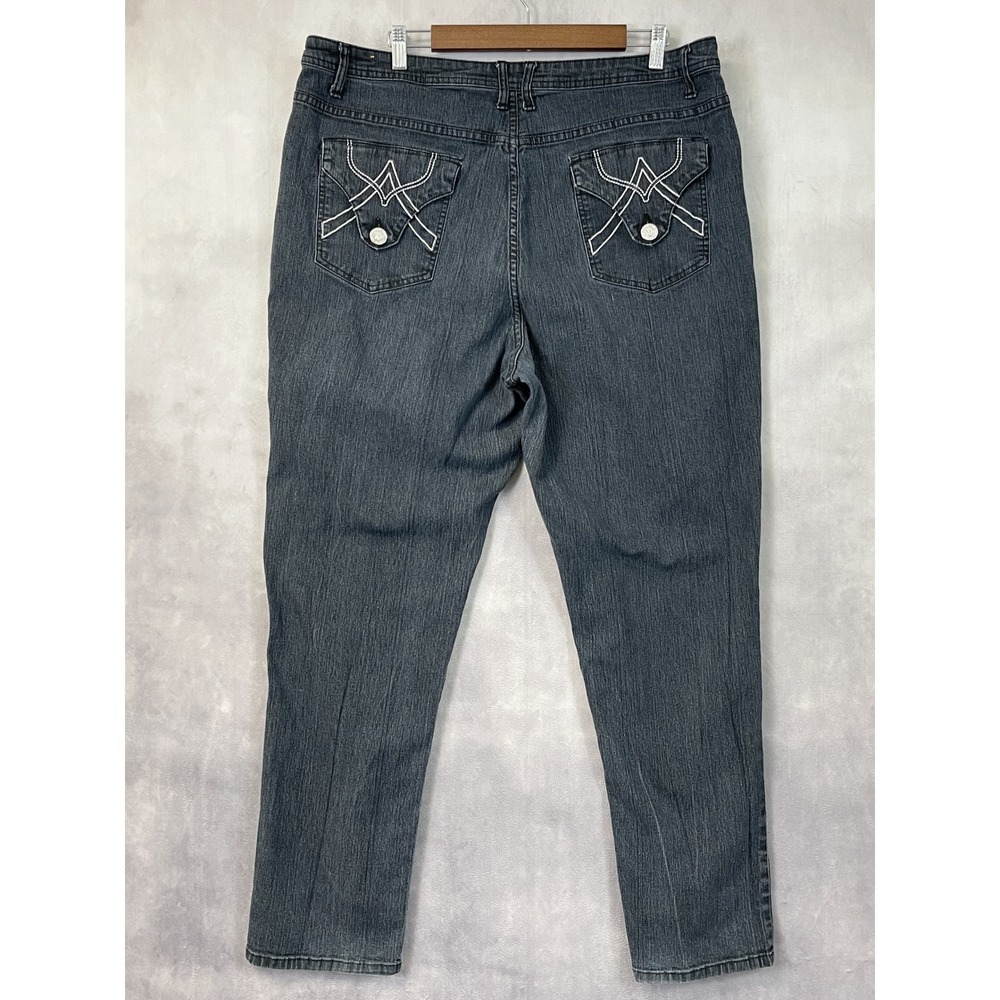 Y2K Lexi Jeans Stretch Womens Plus Size 24 Black Dark Wash Indie Urban Edgy